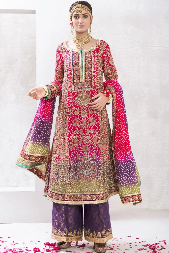 Chunri Silk Salwar Kameez Pakistani Wedding Dress 5